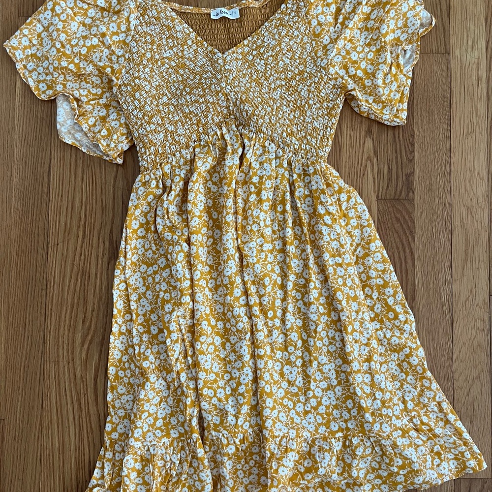 Pinkblush Yellow Floral Smocked Ruffle Maternity Dress